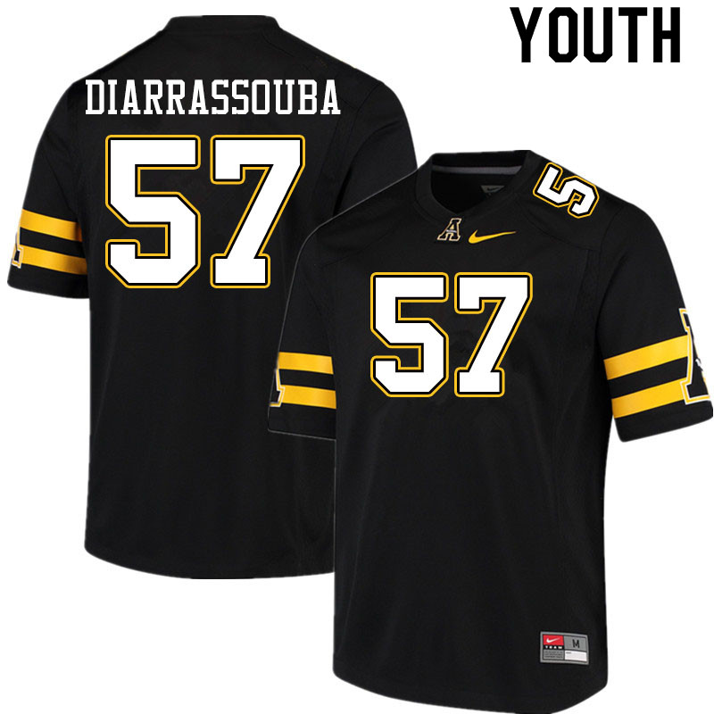 Youth #57 Elijah Diarrassouba Appalachian State Mountaineers College Football Jerseys Sale-Black